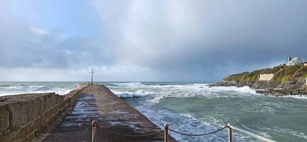 The breakwater at Porthleven Harbour