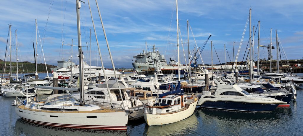 Boats and Ships in Falmouth Harbour near the Maritime Museum